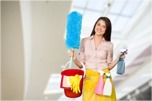 Local cleaner preparing a guest-ready flat in West Hampstead