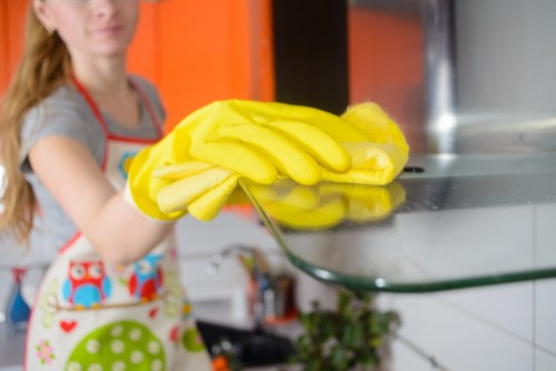 Kitchen deep clean during a move-out cleaning service in Westhampstead
