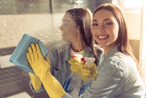 Clean shopfront windows for a business in West Hampstead