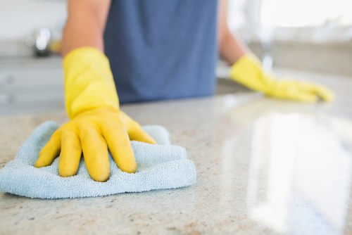 Local cleaners preparing a Westhampstead flat for final inspection
